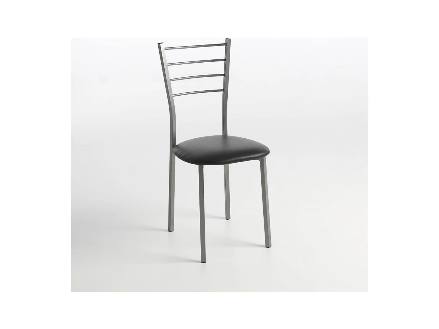 Pack de 2 sillas Berlin estructura gris tapizado negro, 90 cm(alto)38 cm(ancho)38 cm(largo