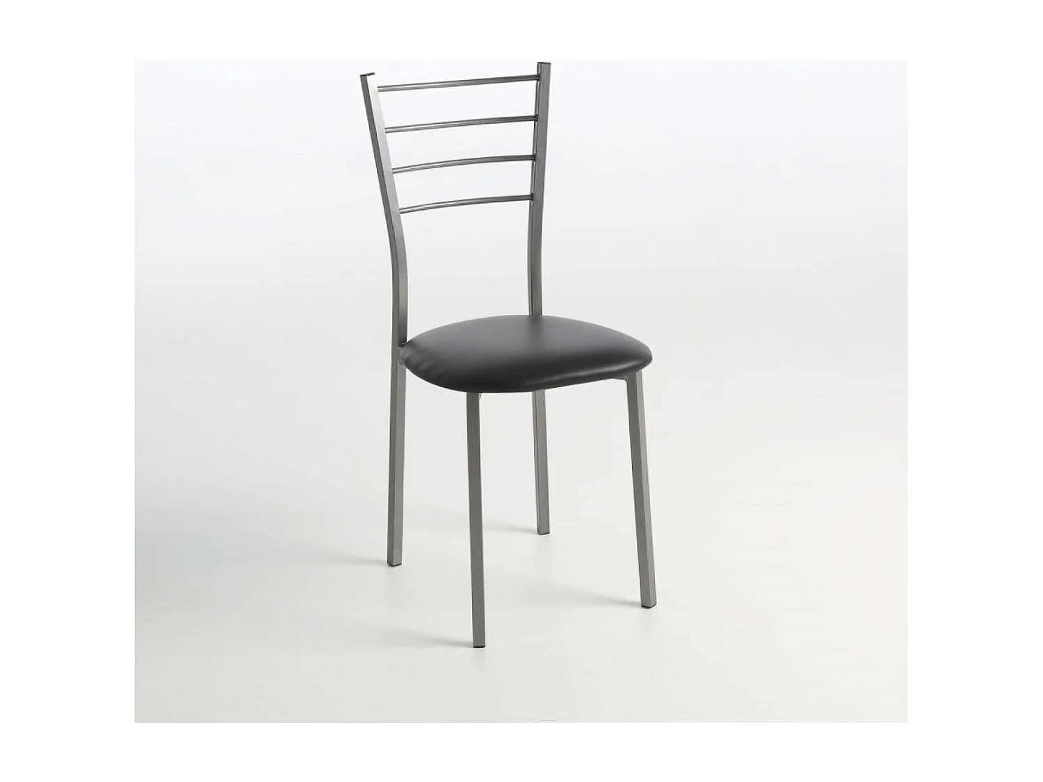 Pack de 2 sillas Berlin estructura gris tapizado negro, 90 cm(alto)38 cm(ancho)38 cm(largo