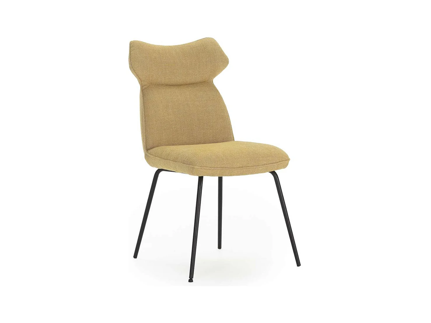 Pack de 2 sillas modelo Dimitri tapizado textil mostaza, 91cm(alto) 47cm(ancho) 64cm(largo