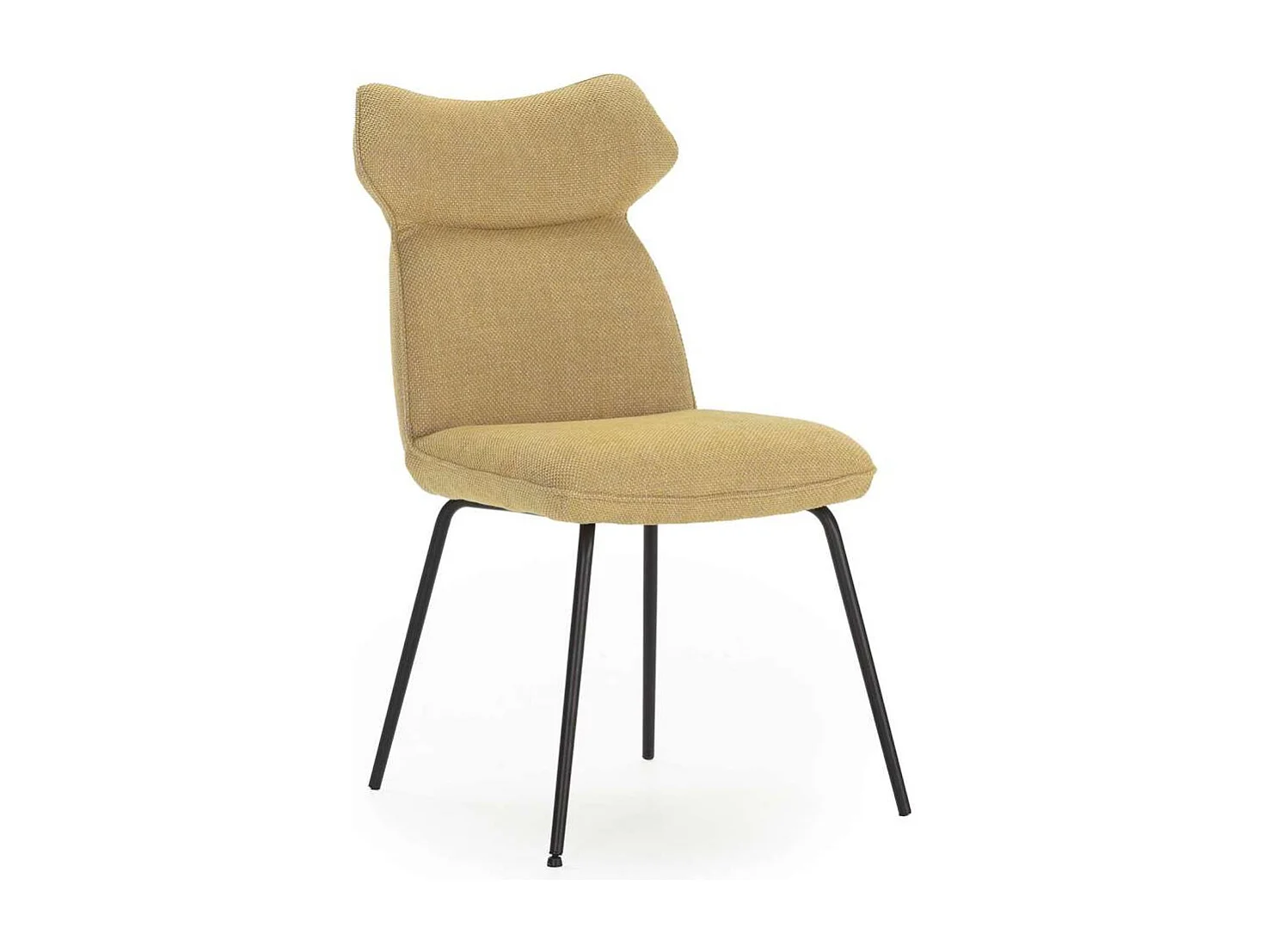 Pack de 2 sillas modelo Dimitri tapizado textil mostaza, 91cm(alto) 47cm(ancho) 64cm(largo