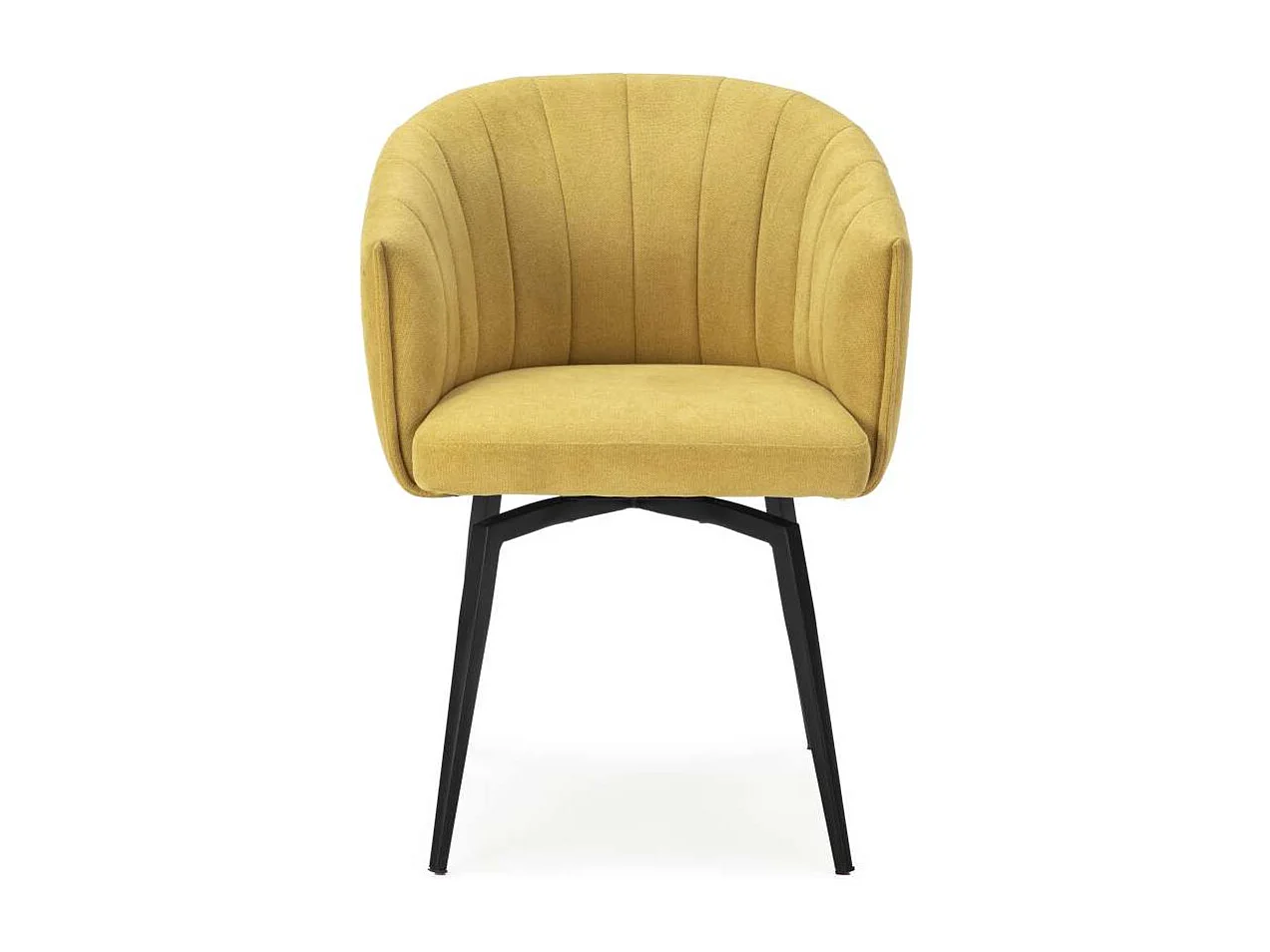 Sillón giratorio modelo Plumeti tapizado textil mostaza, 81cm(alto) 60cm(ancho) 61cm(larg