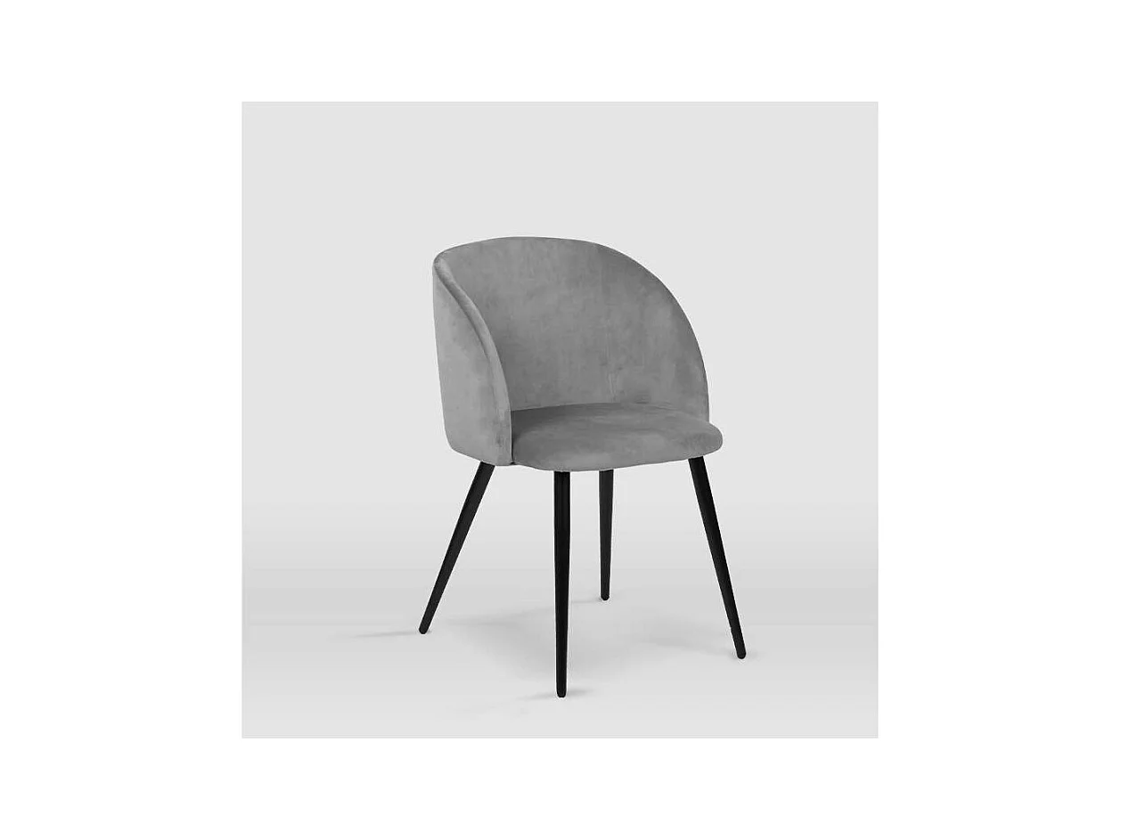 Pack de 2 sillas modelo Keren tapizadas en terciopelo gris piedra, 51.5cm(ancho ) 88.5cm(a