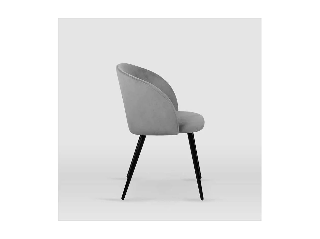 Pack de 2 sillas modelo Keren tapizadas en terciopelo gris piedra, 51.5cm(ancho ) 88.5cm(a