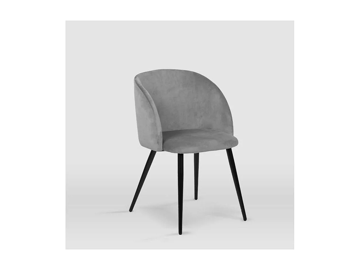 Pack de 2 sillas modelo Keren tapizadas en terciopelo gris piedra, 51.5cm(ancho ) 88.5cm(a