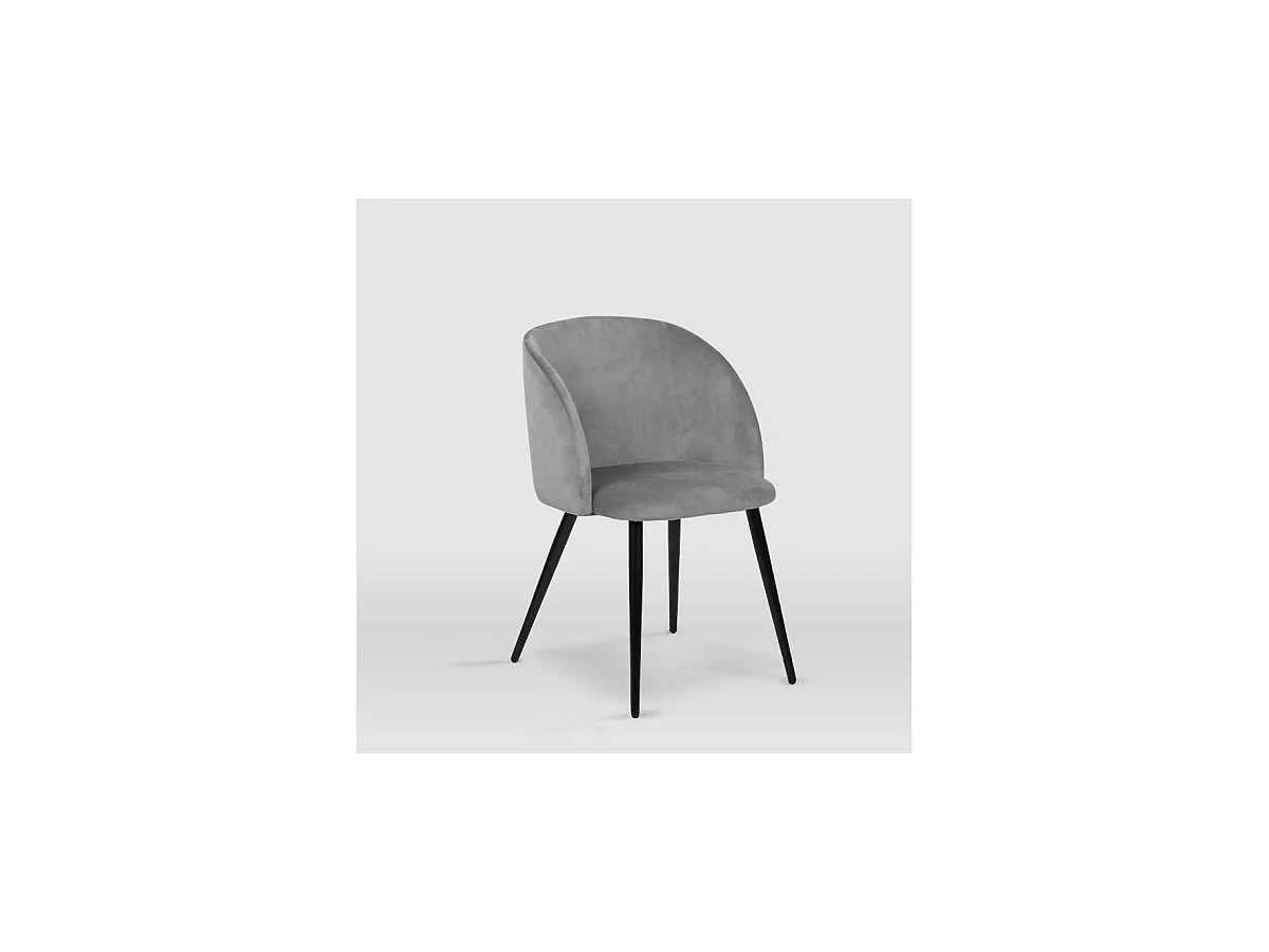Pack de 2 sillas modelo Keren tapizadas en terciopelo gris piedra, 51.5cm(ancho ) 88.5cm(a