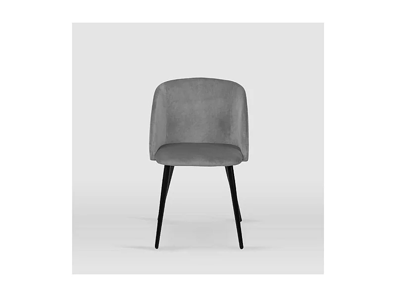 Pack de 2 sillas modelo Keren tapizadas en terciopelo gris piedra, 51.5cm(ancho ) 88.5cm(a