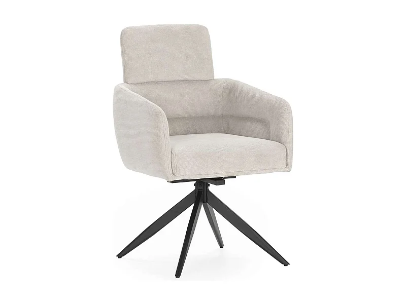 Pack de 2 sillones giratorios modelo Maggie tapizado textil gris claro, 93cm(alto) 58cm(an