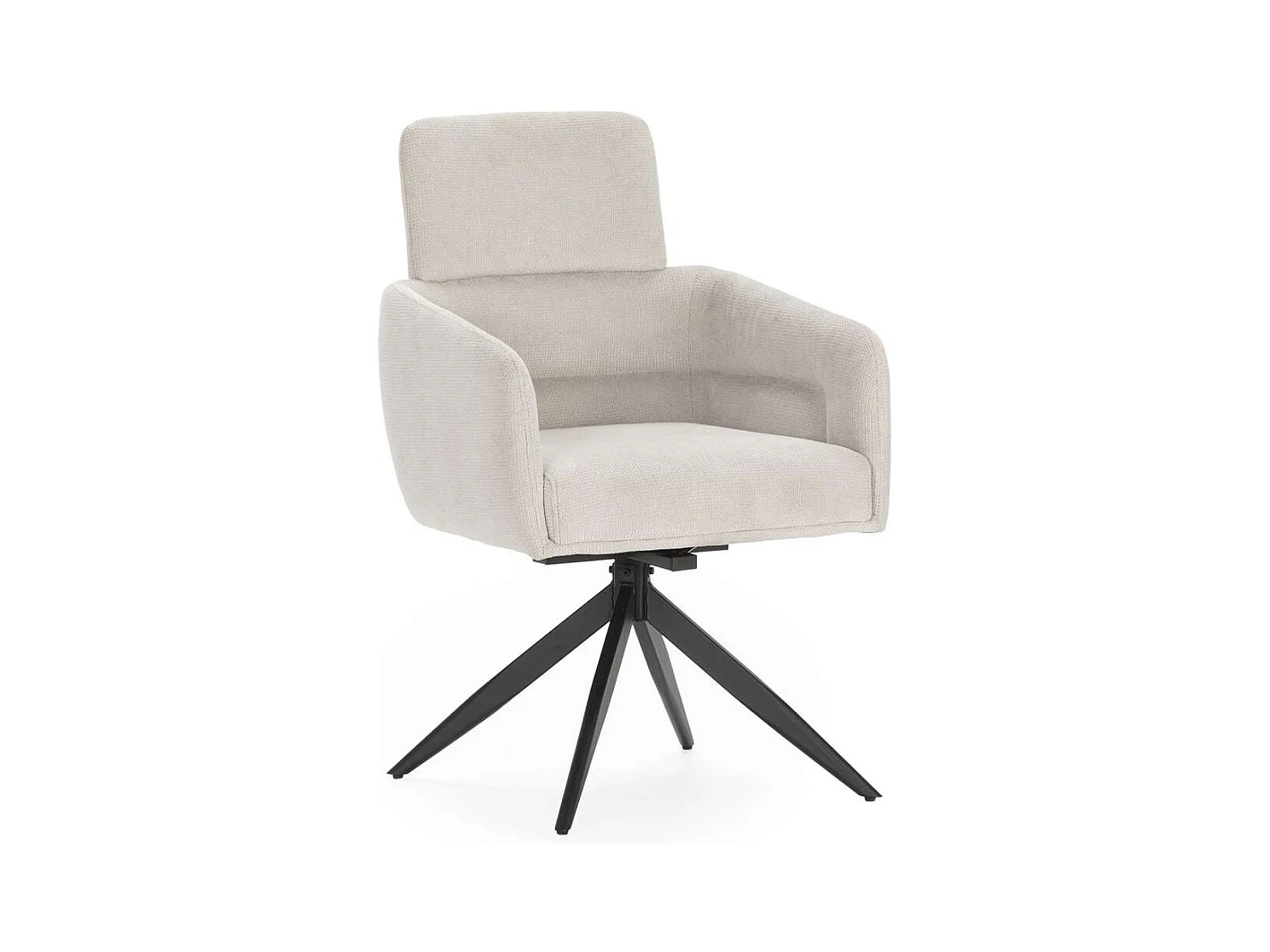 Pack de 2 sillones giratorios modelo Maggie tapizado textil gris claro, 93cm(alto) 58cm(an