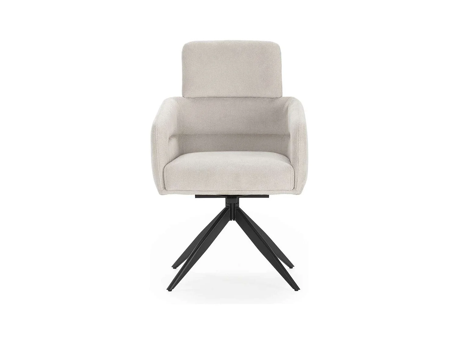 Pack de 2 sillones giratorios modelo Maggie tapizado textil gris claro, 93cm(alto) 58cm(an