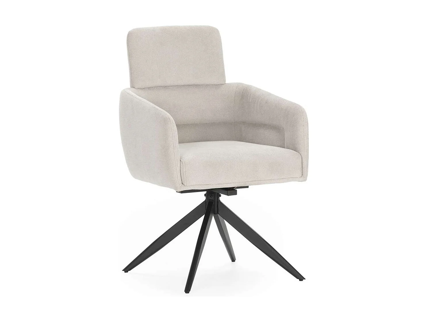 Pack de 2 sillones giratorios modelo Maggie tapizado textil gris claro, 93cm(alto) 58cm(an