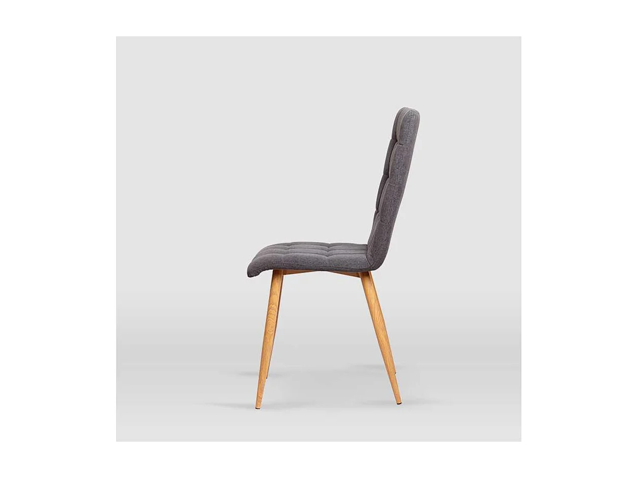 Pack de 4 sillas modelo Nadia tapizadas en textil gris piedra, 43cm(ancho ) 94cm(altura) 5