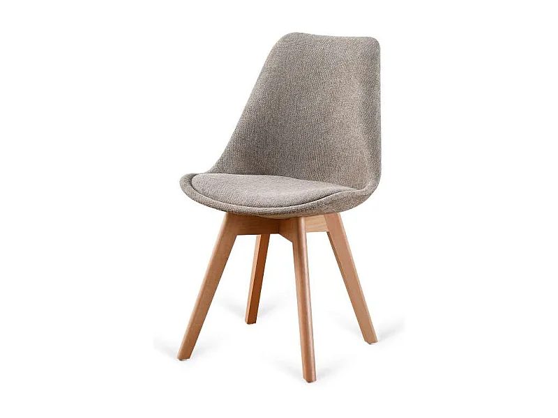 Pack 4 sillas Super Dereck tapizado en tejido marrón jaspeado, 42 cm(ancho) 81 cm(altura)