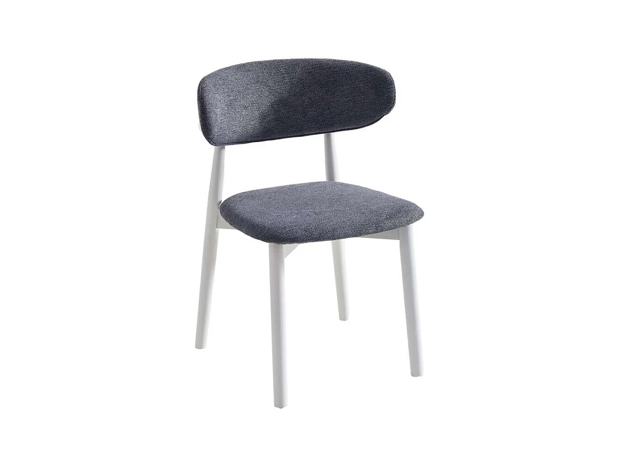 Pack de 2 sillas para cocina o comedor Vera tapizado textil gris/blanco,79cm(alto) 48cm(an