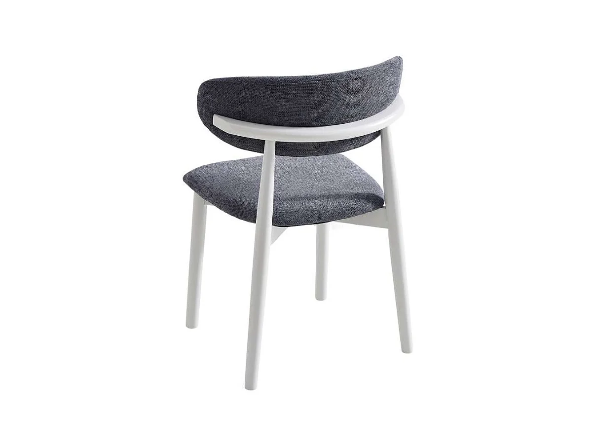 Pack de 2 sillas para cocina o comedor Vera tapizado textil gris/blanco,79cm(alto) 48cm(an