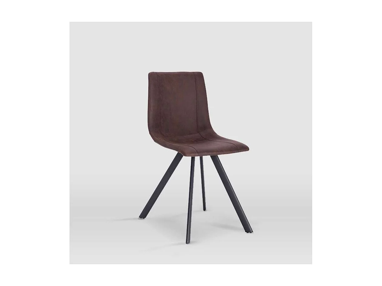 Pack de 2 sillas modelo Irma tapizadas en textil chocolate, 41.5cm(ancho ) 82.5cm(altura)