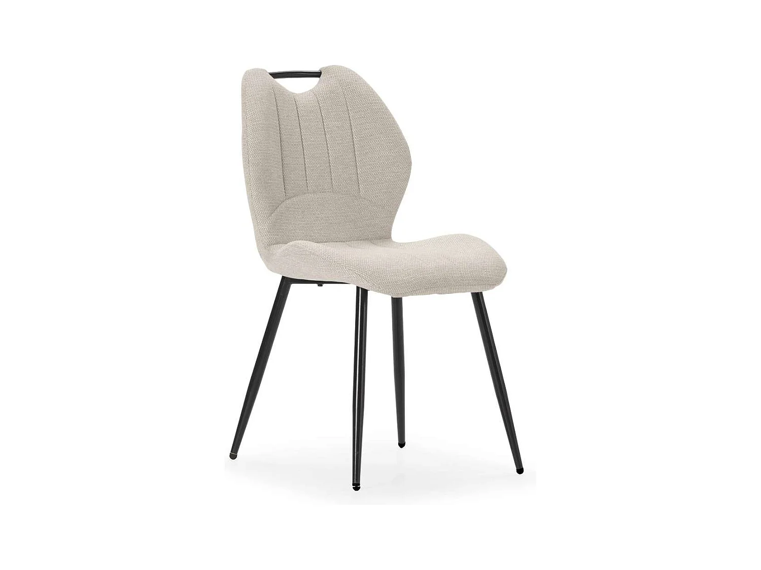 Pack de 4 sillas md-Omar tapizado textil beige/negro, 86cm(alto) 48cm(ancho) 58cm(largo)