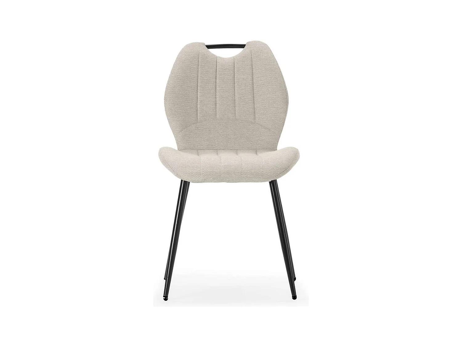 Pack de 4 sillas md-Omar tapizado textil beige/negro, 86cm(alto) 48cm(ancho) 58cm(largo)