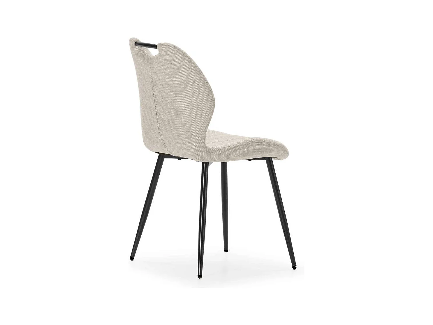 Pack de 4 sillas md-Omar tapizado textil beige/negro, 86cm(alto) 48cm(ancho) 58cm(largo)