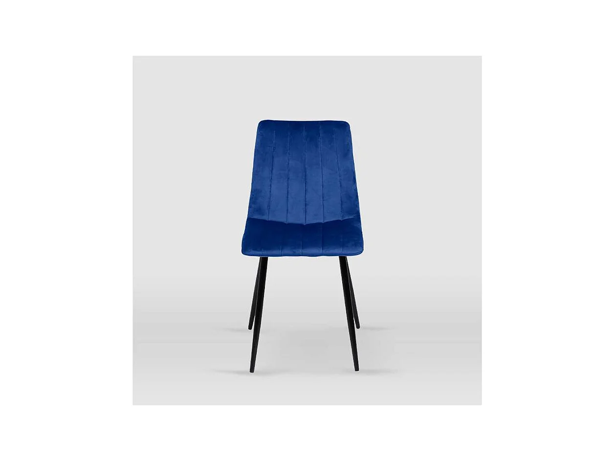 Pack de 4 sillas modelo IRIA tapizadas en terciopelo azul índigo, 44cm(ancho ) 88.5cm(alt