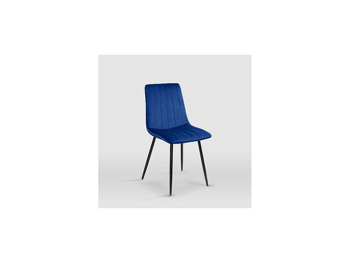 Pack de 4 sillas modelo IRIA tapizadas en terciopelo azul índigo, 44cm(ancho ) 88.5cm(alt