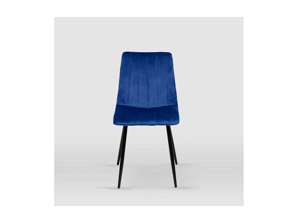 Pack de 4 sillas modelo IRIA tapizadas en terciopelo azul índigo, 44cm(ancho ) 88.5cm(alt