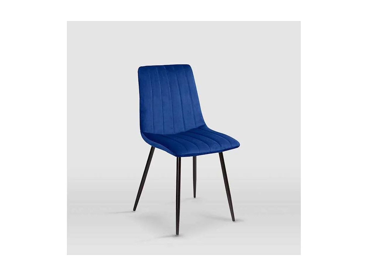 Pack de 4 sillas modelo IRIA tapizadas en terciopelo azul índigo, 44cm(ancho ) 88.5cm(alt