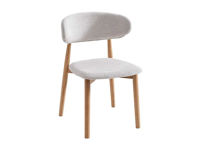 Pack de 2 sillas para cocina o comedor Vera tapizado textil beige/natural,79cm(alto) 48cm(