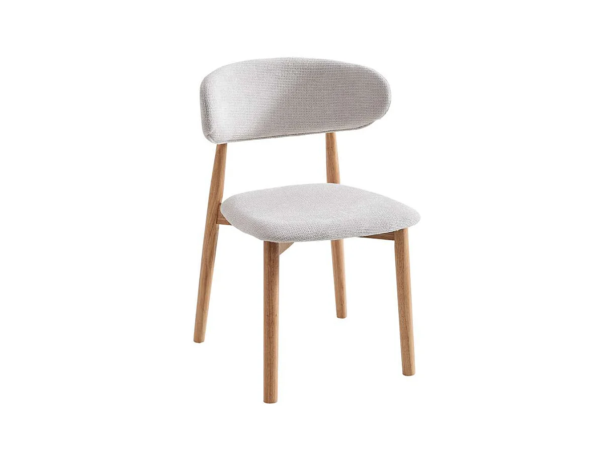 Pack de 2 sillas para cocina o comedor Vera tapizado textil beige/natural,79cm(alto) 48cm(