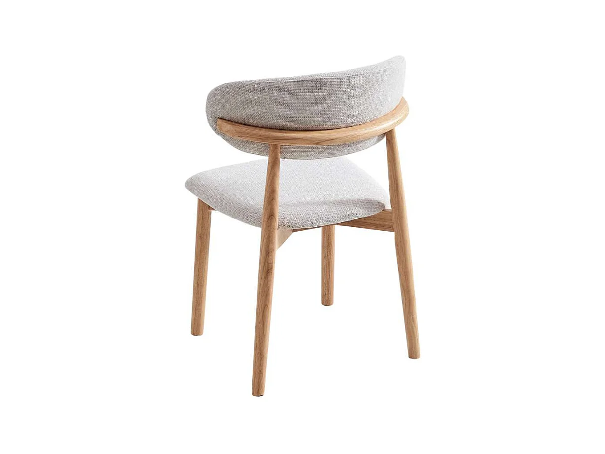 Pack de 2 sillas para cocina o comedor Vera tapizado textil beige/natural,79cm(alto) 48cm(