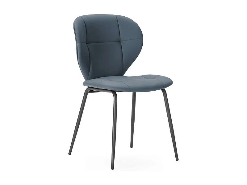 Pack de 2 sillas modelo Fauna tapizado polipiel gris oscuro, 83cm(alto) 50cm(ancho) 57cm(l