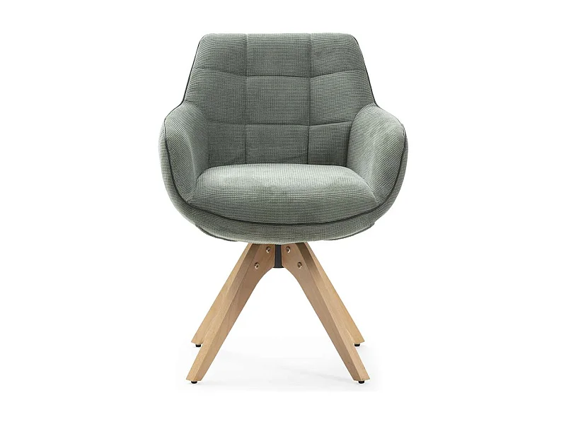 Pack de 2 sillones giratorios modelo Matrix con brazos tapizado textil verde, 84cm(alto) 6