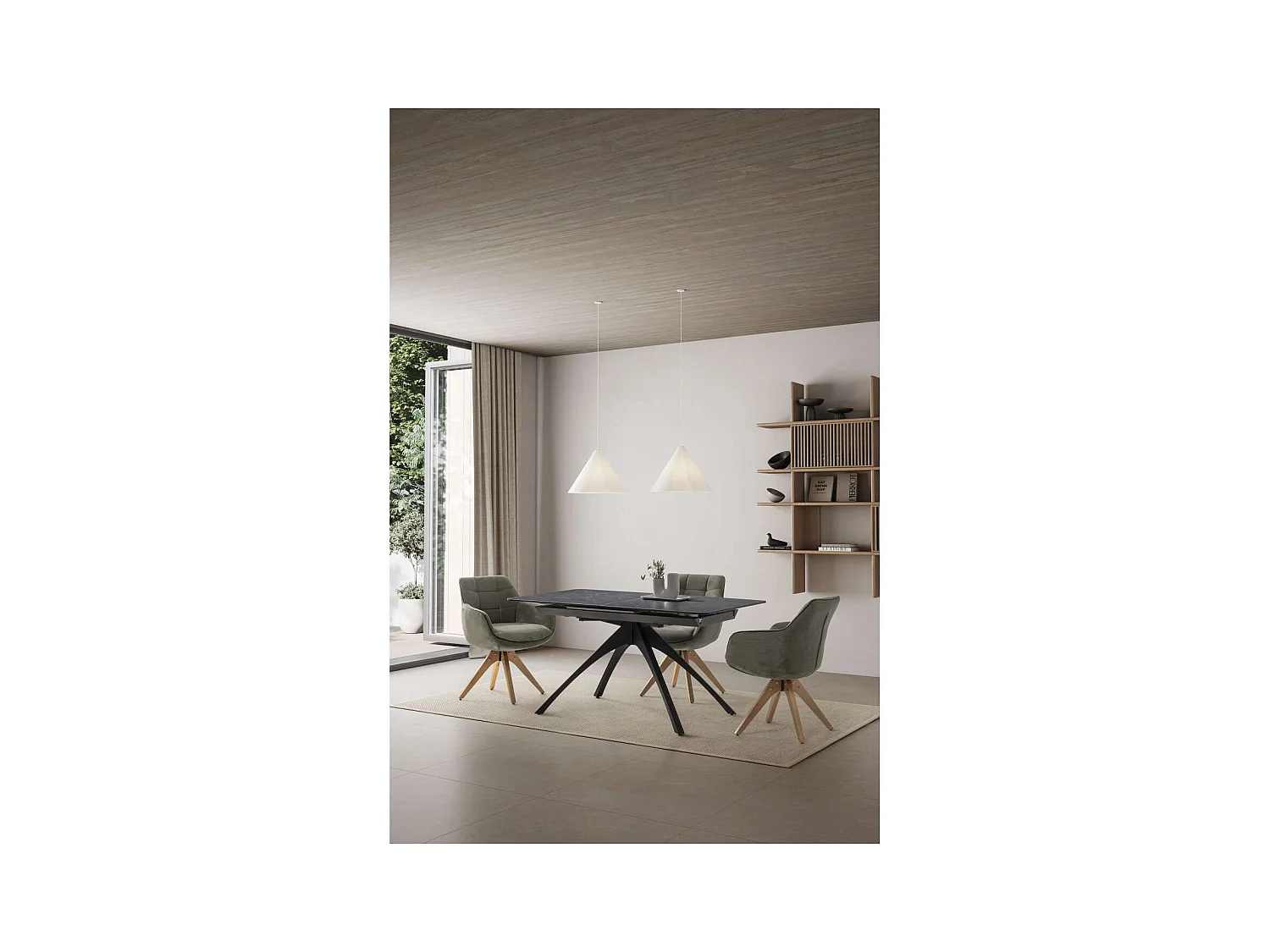 Pack de 2 sillones giratorios modelo Matrix con brazos tapizado textil verde, 84cm(alto) 6