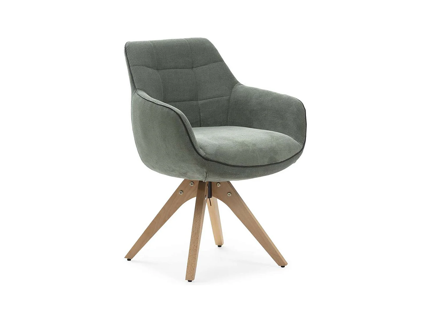 Pack de 2 sillones giratorios modelo Matrix con brazos tapizado textil verde, 84cm(alto) 6