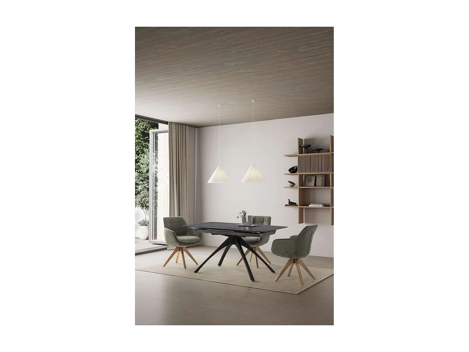 Pack de 2 sillones giratorios modelo Matrix con brazos tapizado textil verde, 84cm(alto) 6