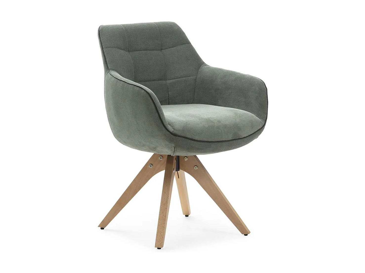 Pack de 2 sillones giratorios modelo Matrix con brazos tapizado textil verde, 84cm(alto) 6