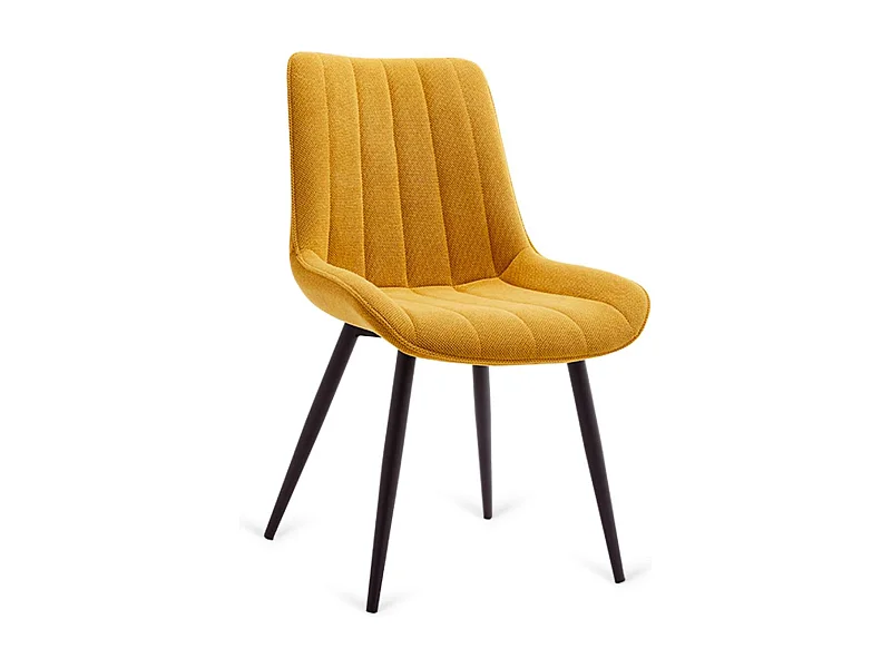 Pack de 4 sillas Altamira tapizadas en tejido dorado patas negras. 61cm(ancho ) 87cm(altur