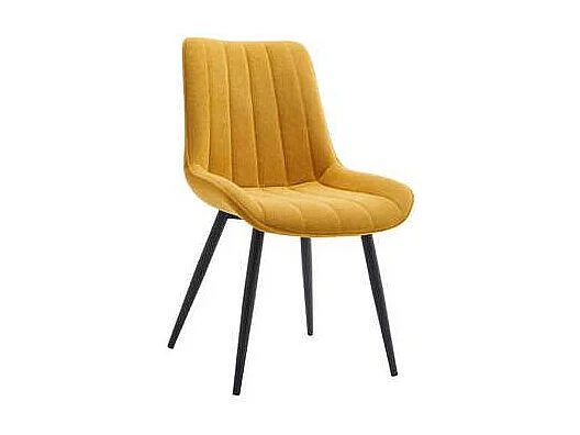 Pack de 4 sillas Altamira tapizadas en tejido dorado patas negras. 61cm(ancho ) 87cm(altur