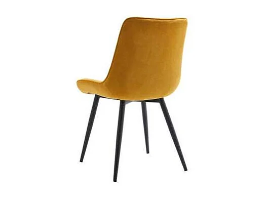 Pack de 4 sillas Altamira tapizadas en tejido dorado patas negras. 61cm(ancho ) 87cm(altur