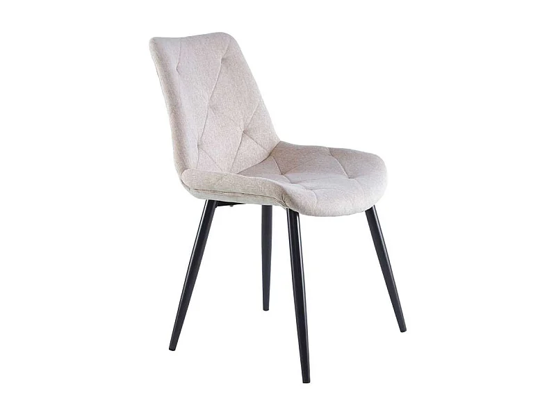 Pack de 4 sillas para cocina o comedor Marlene tapizado textil beige/negro, 85 cm(alto)53
