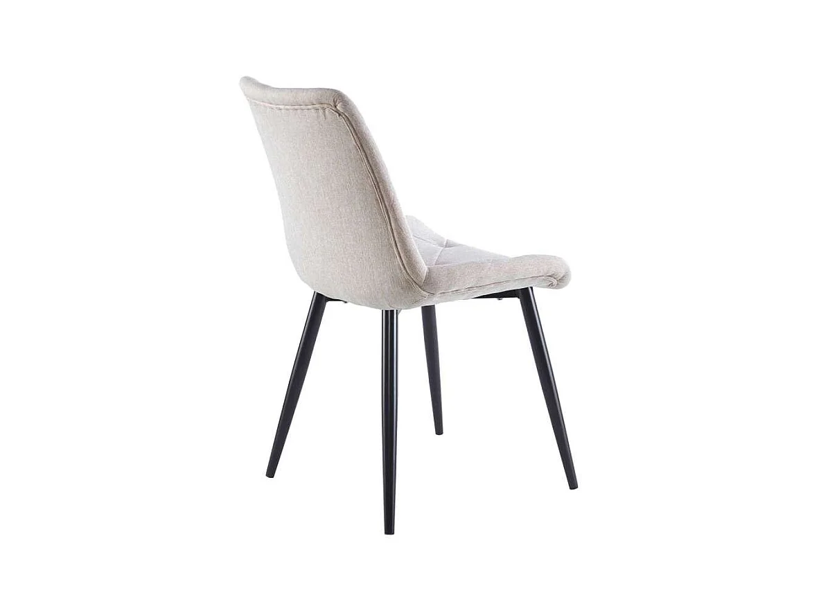 Pack de 4 sillas para cocina o comedor Marlene tapizado textil beige/negro, 85 cm(alto)53