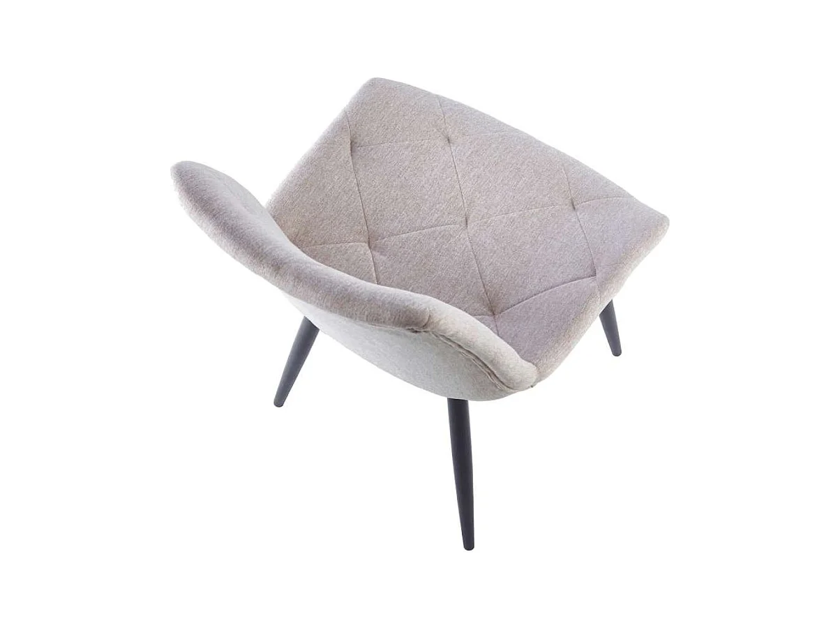 Pack de 4 sillas para cocina o comedor Marlene tapizado textil beige/negro, 85 cm(alto)53