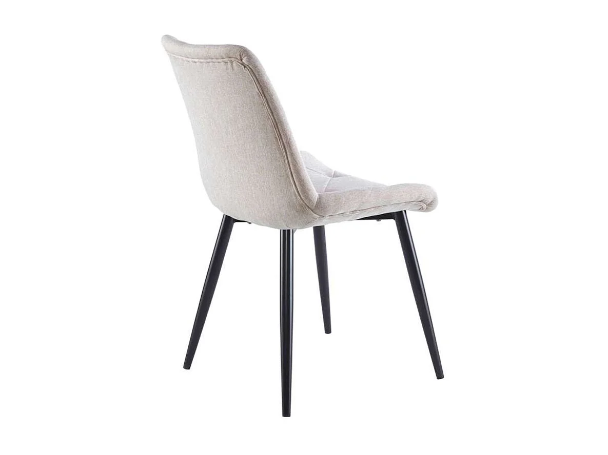 Pack de 4 sillas para cocina o comedor Marlene tapizado textil beige/negro, 85 cm(alto)53