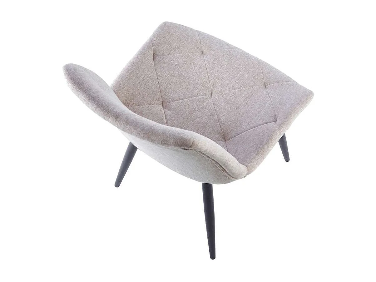 Pack de 4 sillas para cocina o comedor Marlene tapizado textil beige/negro, 85 cm(alto)53