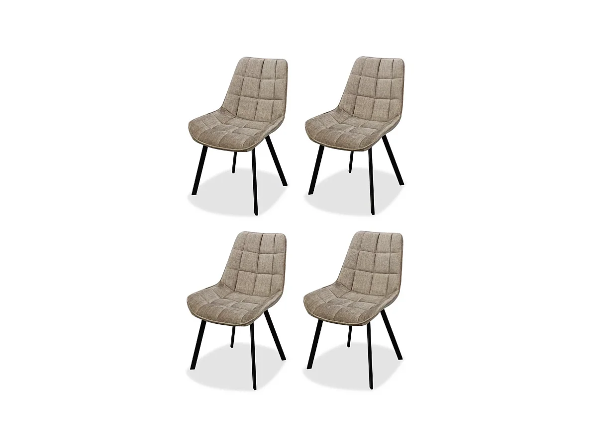 Pack de 4 sillas modelo Jimena tapizadas en textil beige, 87cm(alto) 52cm(ancho) 45cm(larg