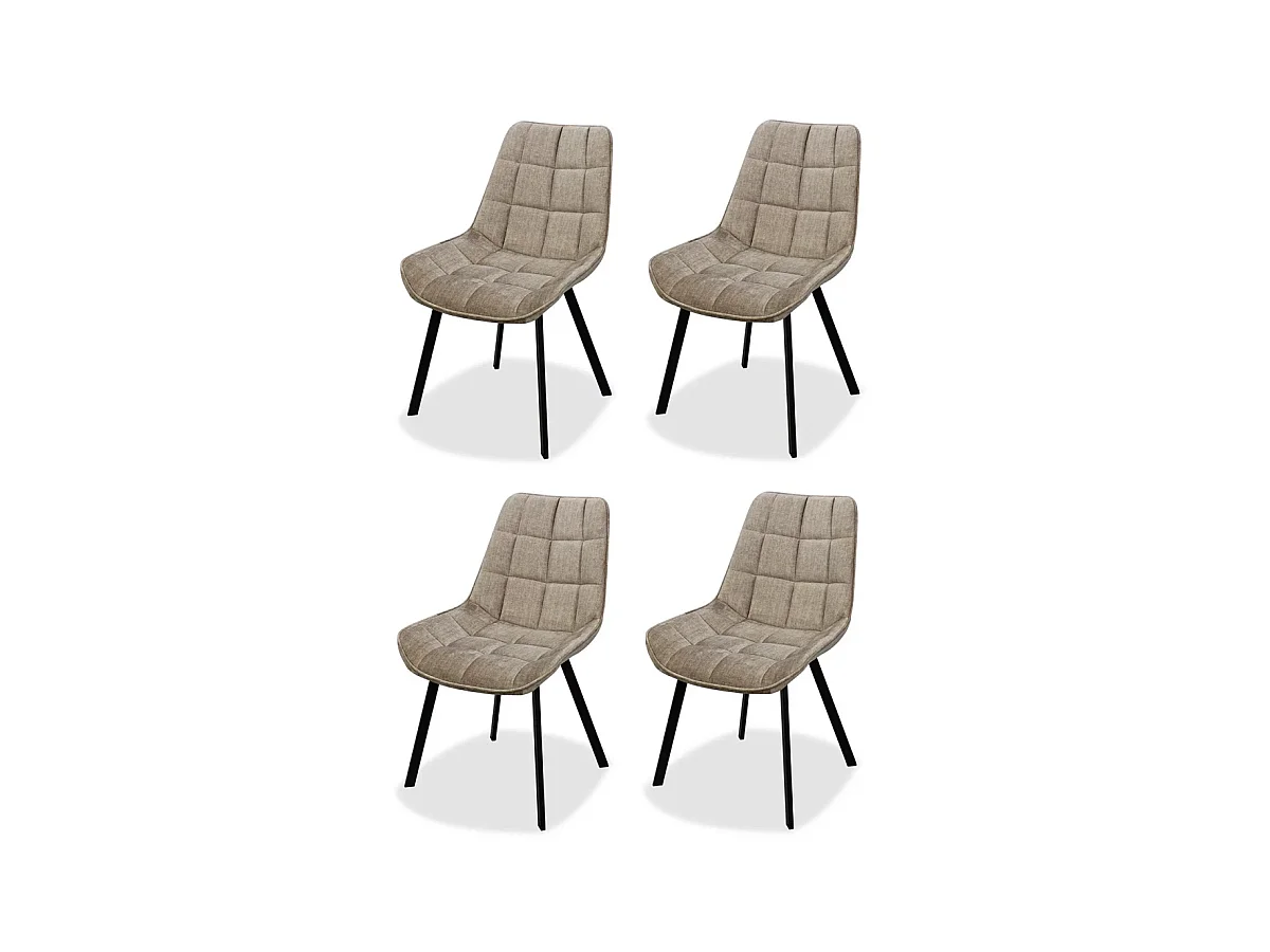 Pack de 4 sillas modelo Jimena tapizadas en textil beige, 87cm(alto) 52cm(ancho) 45cm(larg