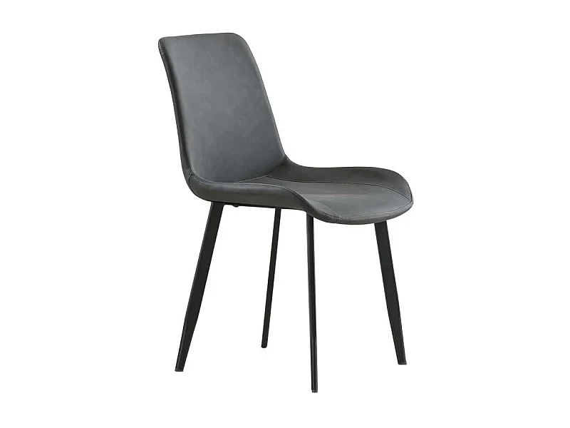 Pack de 2 sillas para cocina o comedor Lis tapizado simil piel gris envejecido, 83cm(alto)