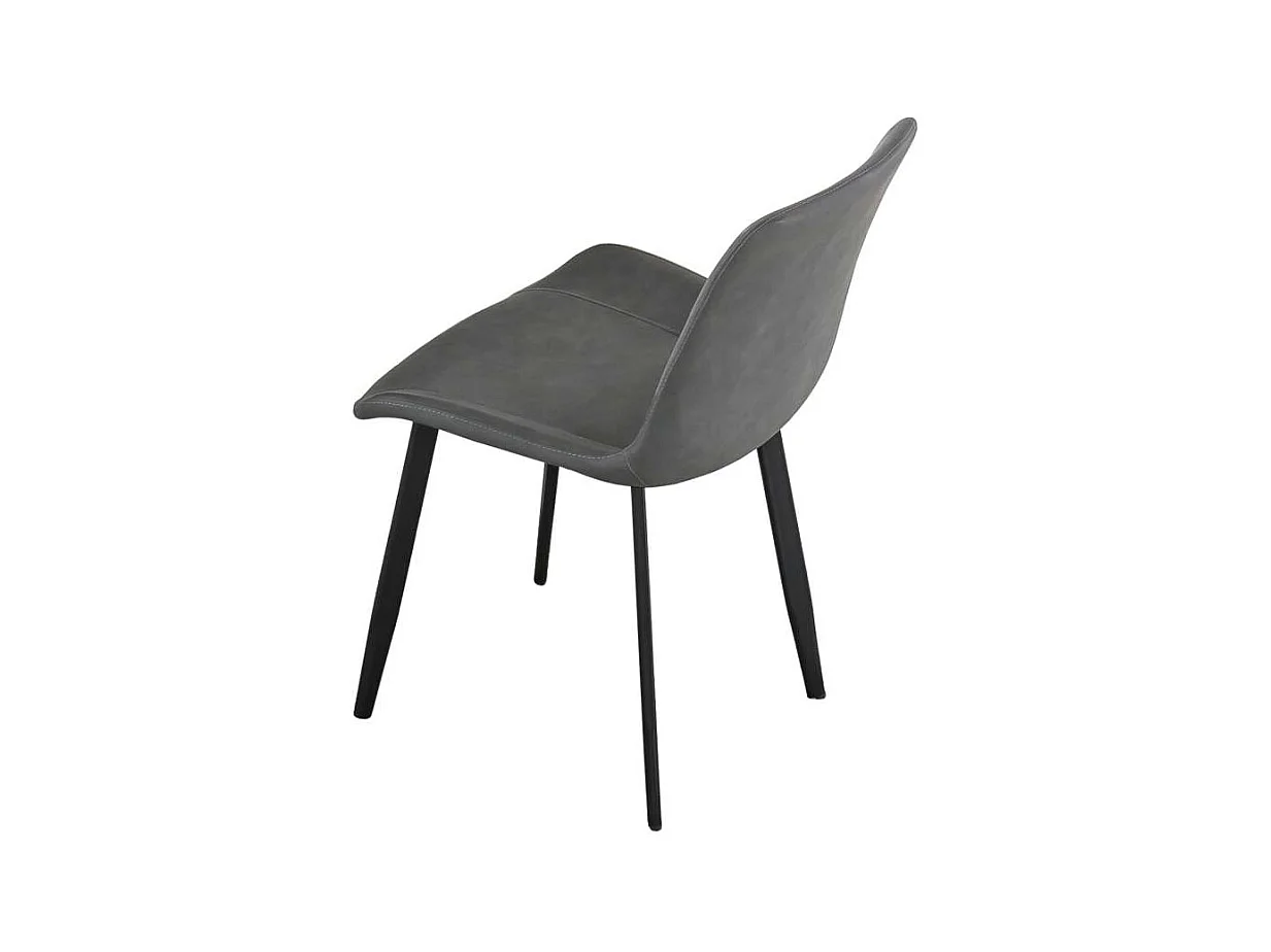 Pack de 2 sillas para cocina o comedor Lis tapizado simil piel gris envejecido, 83cm(alto)