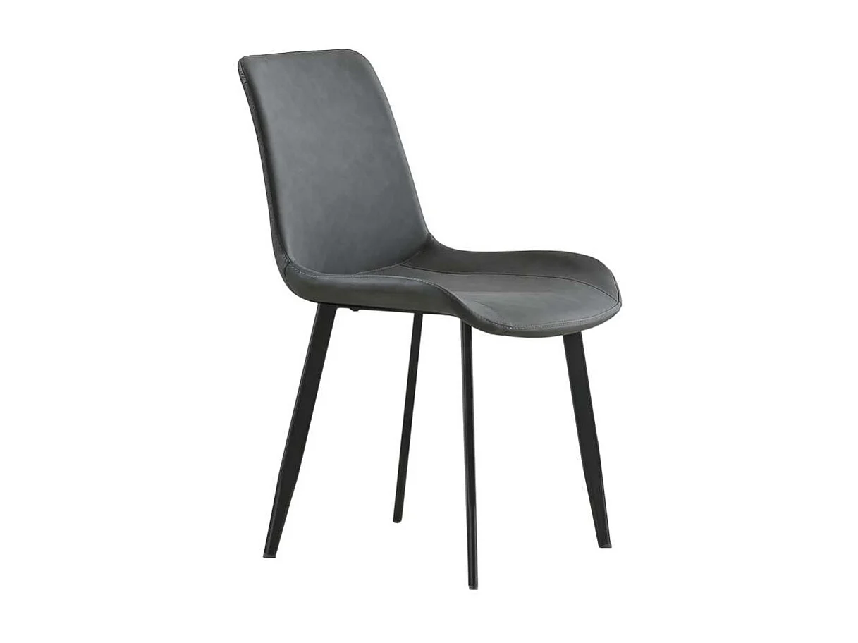 Pack de 2 sillas para cocina o comedor Lis tapizado simil piel gris envejecido, 83cm(alto)