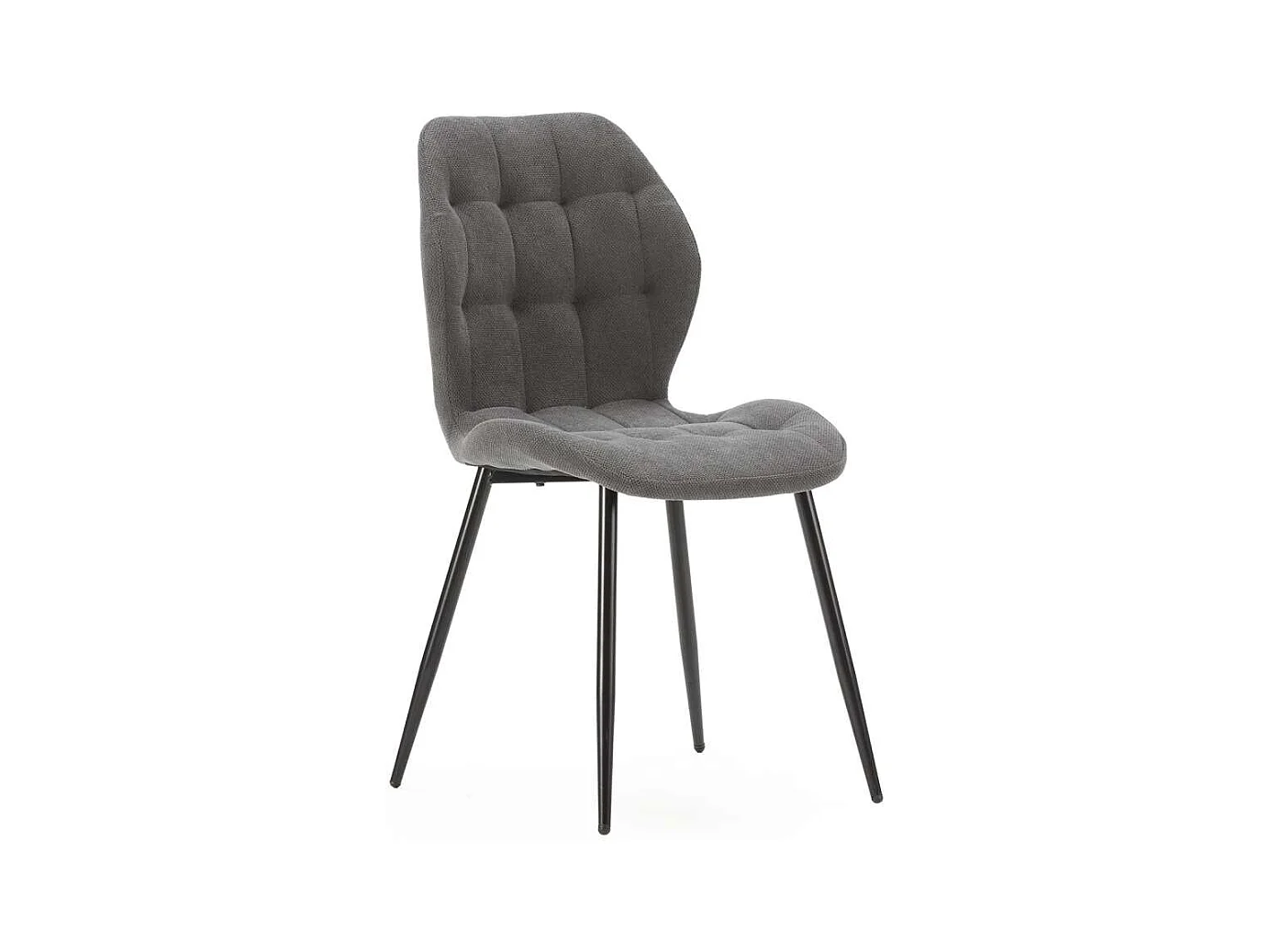 Pack de 4 sillas modelo Duna tapizado textil gris oscuro, 86cm(alto) 48cm(ancho) 58cm(larg