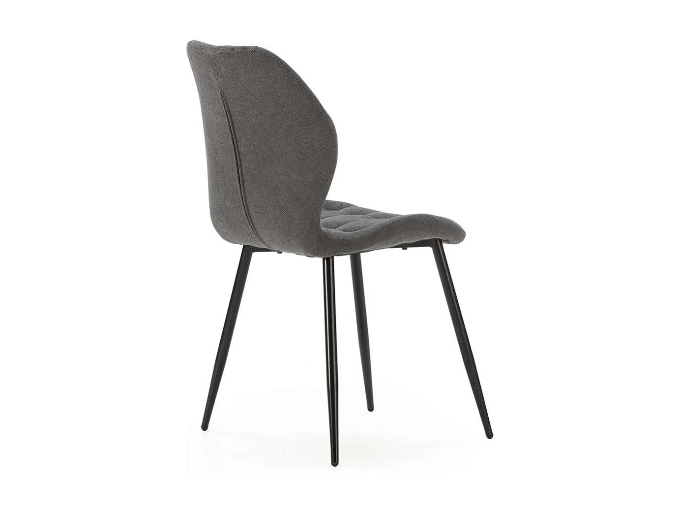 Pack de 4 sillas modelo Duna tapizado textil gris oscuro, 86cm(alto) 48cm(ancho) 58cm(larg